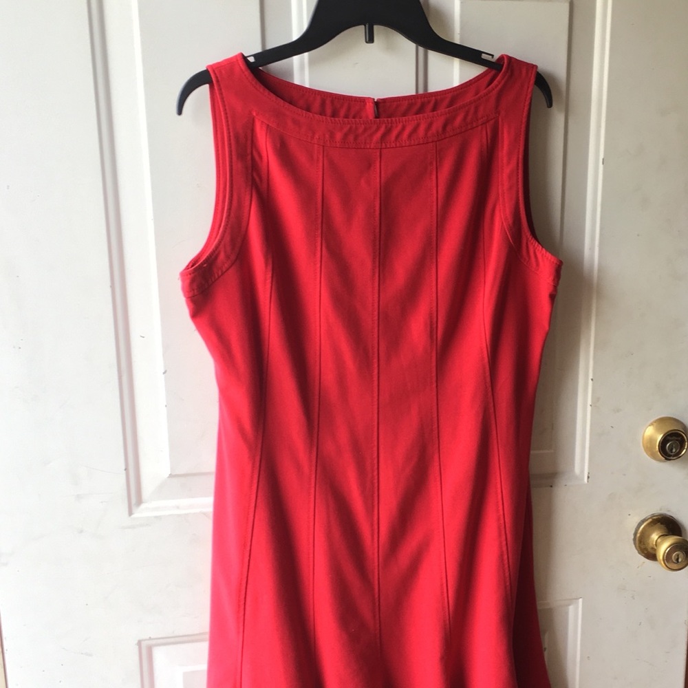 Knee length red dress